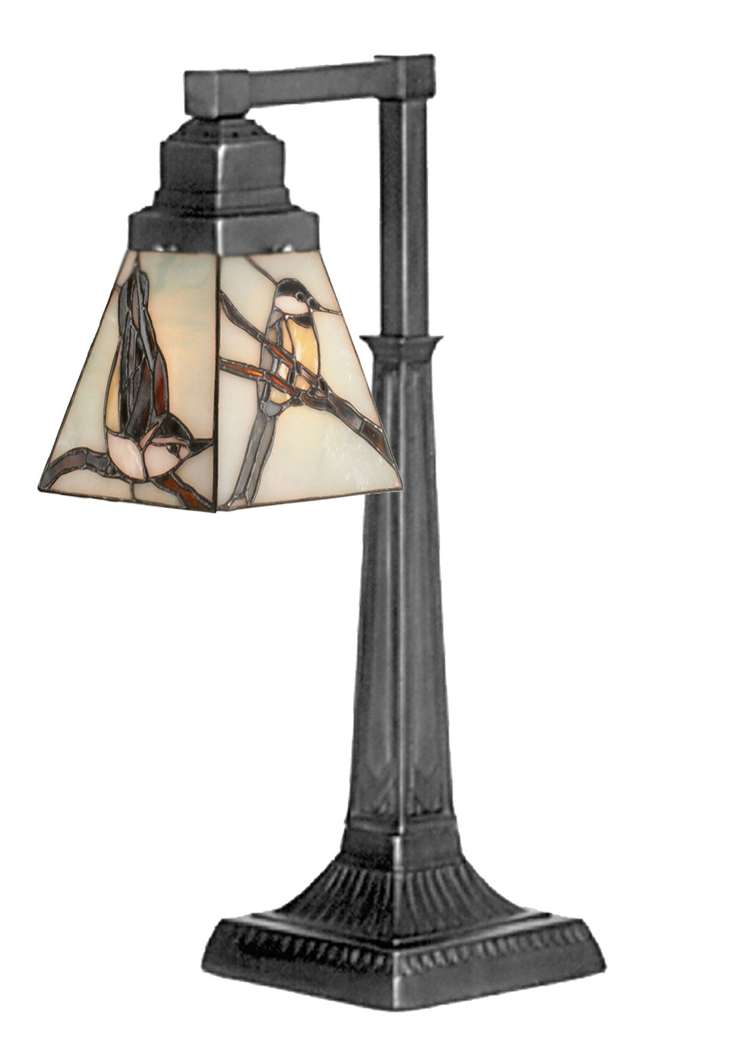 Meyda Tiffany - 105539 - One Light Desk Lamp - Backyard Friends - Seafoam Beige Bla Grey