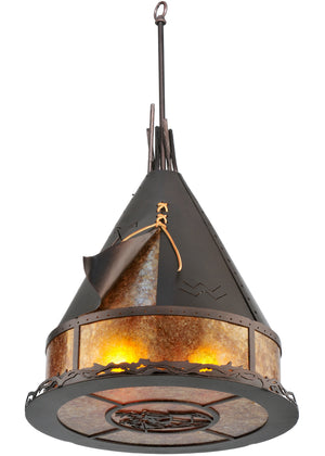 Meyda Tiffany - 106543 - Two Light Pendant - Teepee - Mahogany Bronze