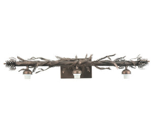 Meyda Tiffany - 107529 - Three Light Vanity Hardware - Pine Branch - Mahogany Bronze