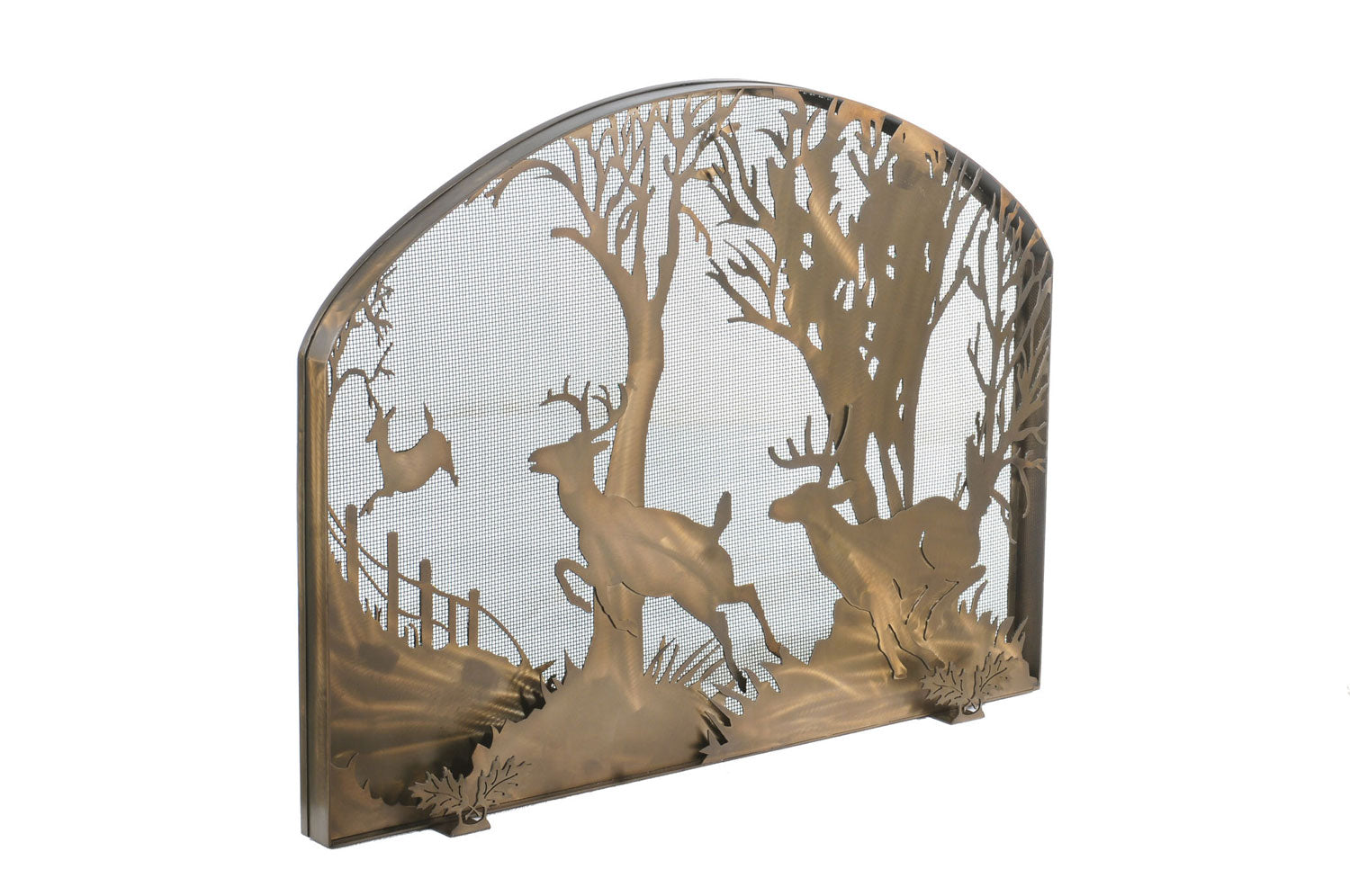 Meyda Tiffany - 107759 - Fireplace Screen - Deer On The Loose - Antique Copper Mesh