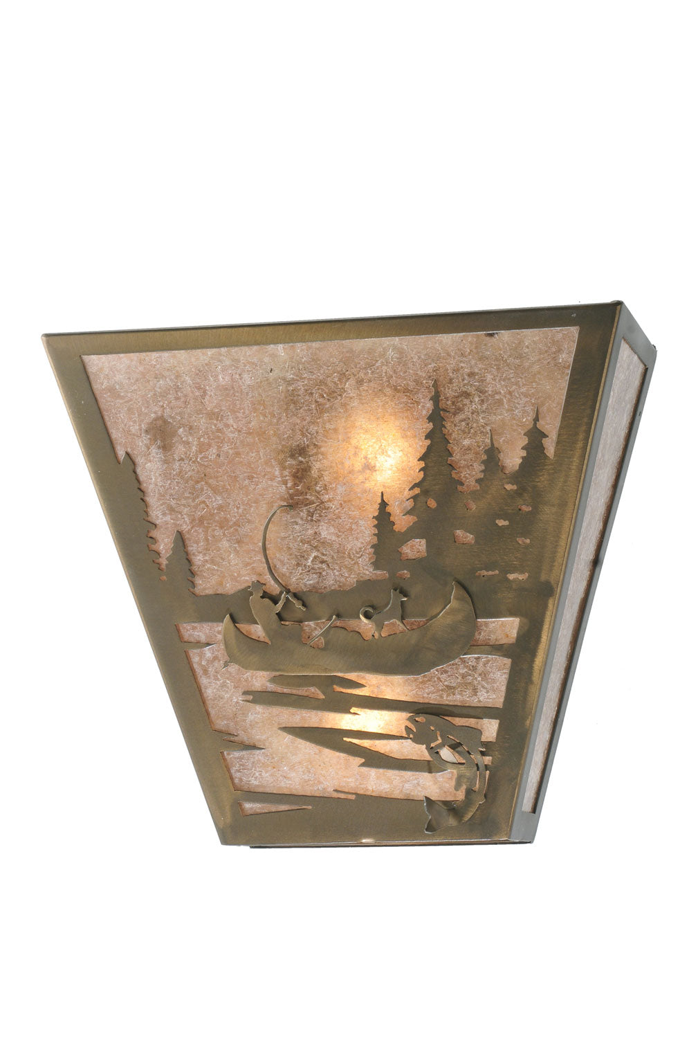 Meyda Tiffany - 108532 - Two Light Wall Sconce - Fly Fishing Creek - Antique Copper