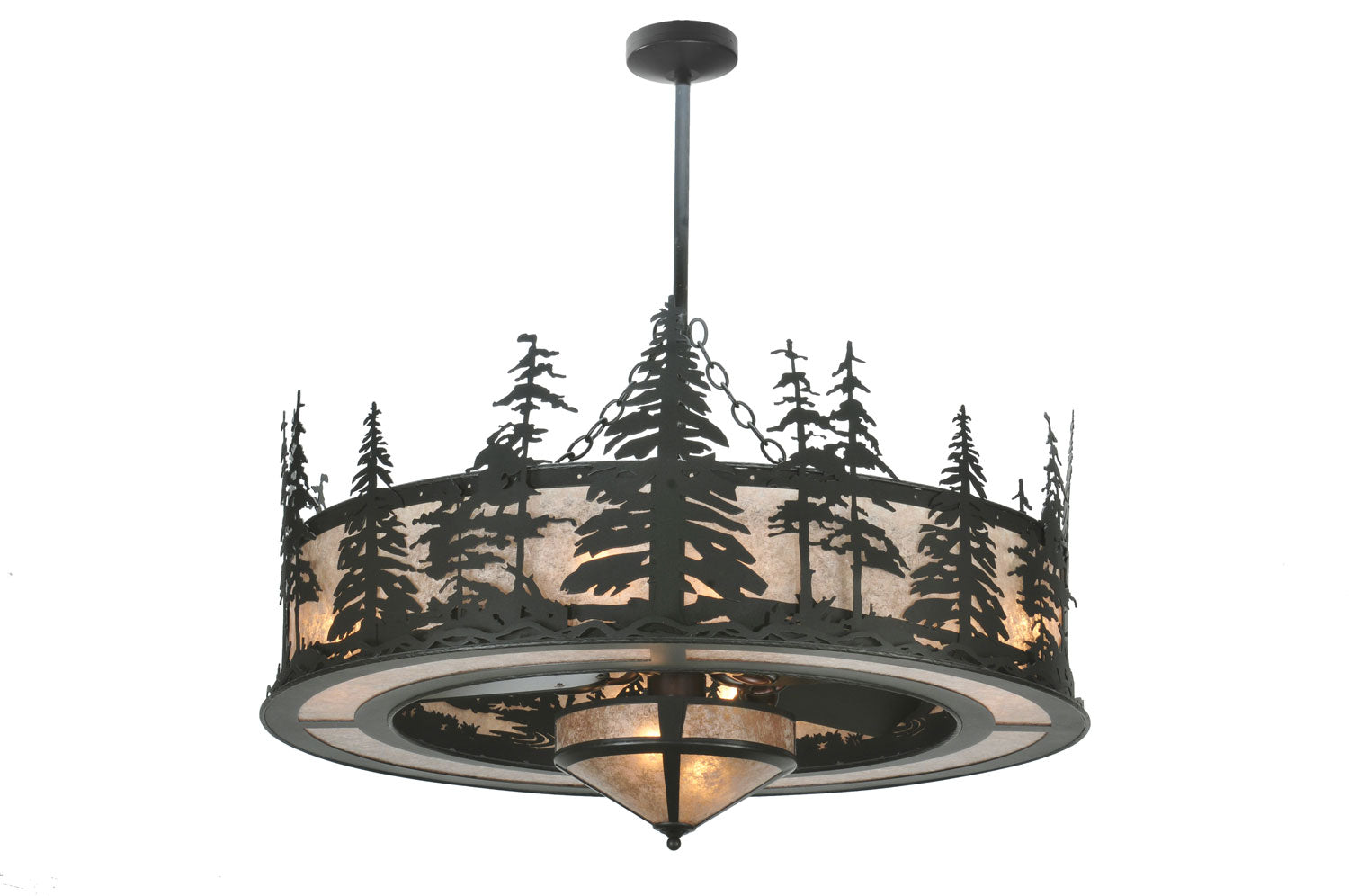 Meyda Tiffany - 108718 - Ten Light Chandelier - Tall Pines - Black Metal