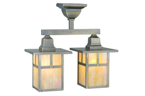 Meyda Tiffany - 109152 - Two Light Semi-Flushmount - Hyde Park - Antique Brass