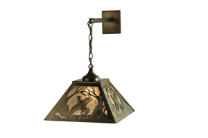 Meyda Tiffany - 110134 - One Light Wall Sconce - Ruffed Grouse - Antique Copper/Silver Mica