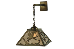 Meyda Tiffany - 110135 - One Light Wall Sconce - Strike Of The Eagle - Antique Copper/Silver Mica