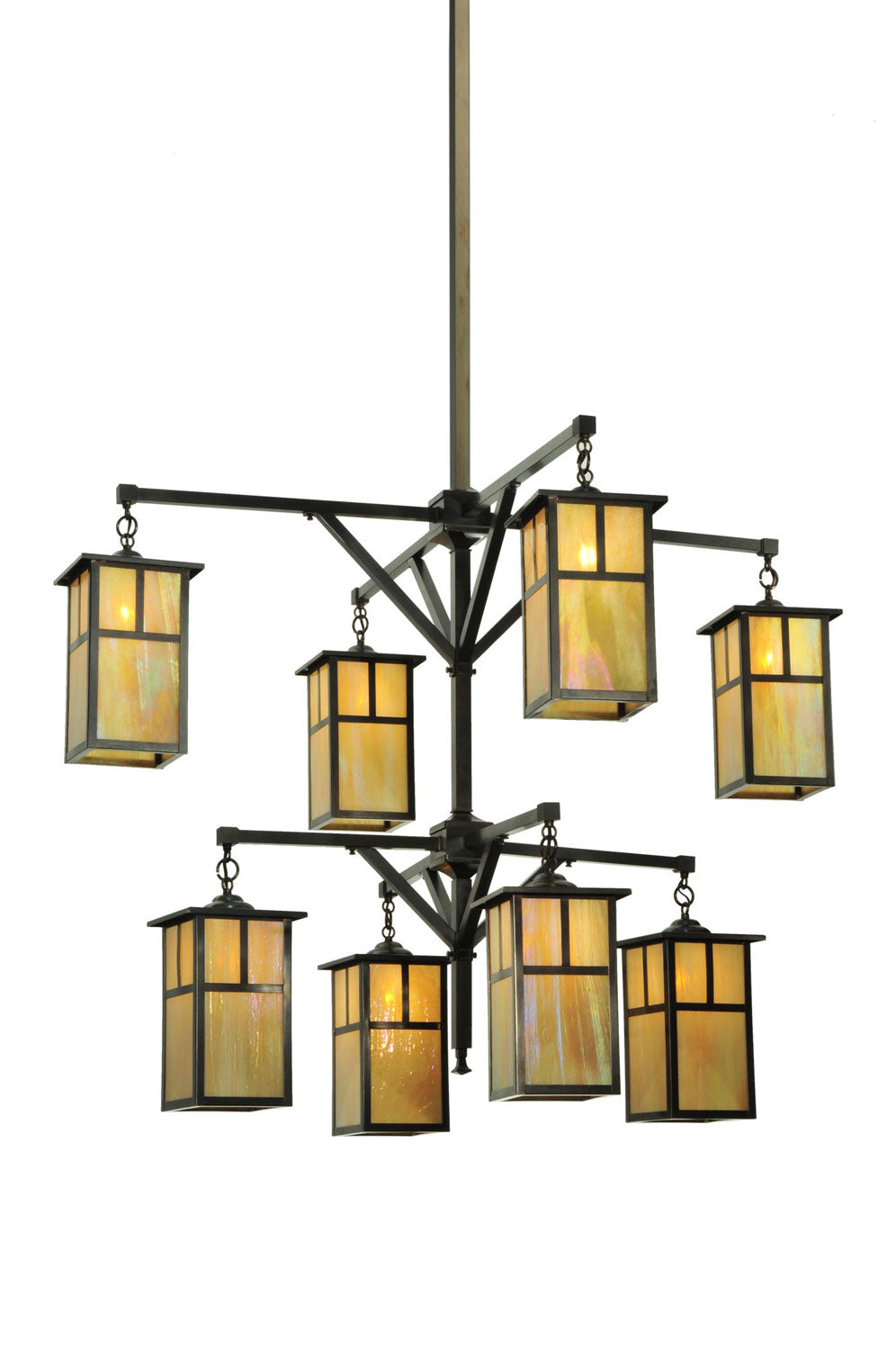 Meyda Tiffany - 111106 - Eight Light Chandelier - Hyde Park - Craftsman Brown