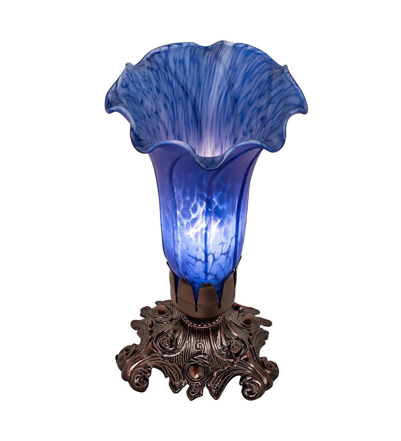 Meyda Tiffany - 11262 - One Light Accent Lamp - Blue - Mahogany Bronze