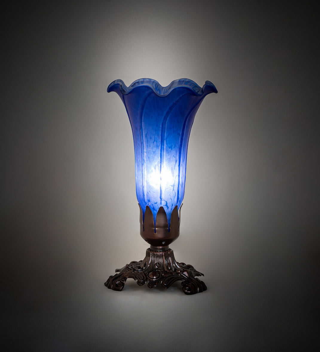 Meyda Tiffany - 11262 - One Light Accent Lamp - Blue - Mahogany Bronze