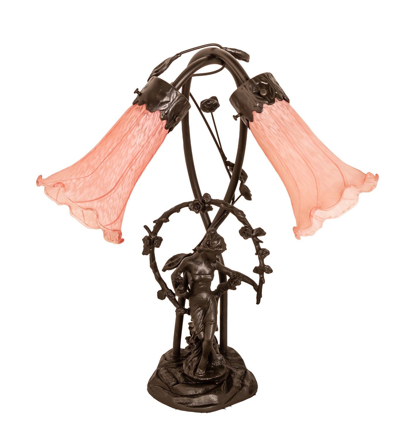 Meyda Tiffany - 17858 - Two Light Accent Lamp - Pink - Mahogany Bronze