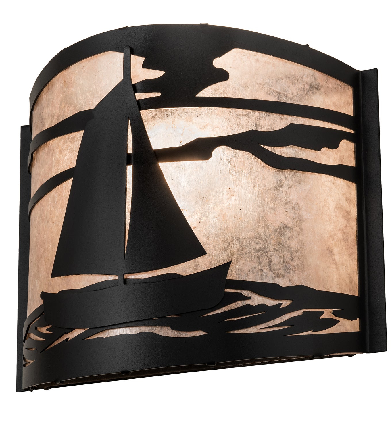 Meyda Tiffany - 23829 - One Light Wall Sconce - Sailboat - Textured Black