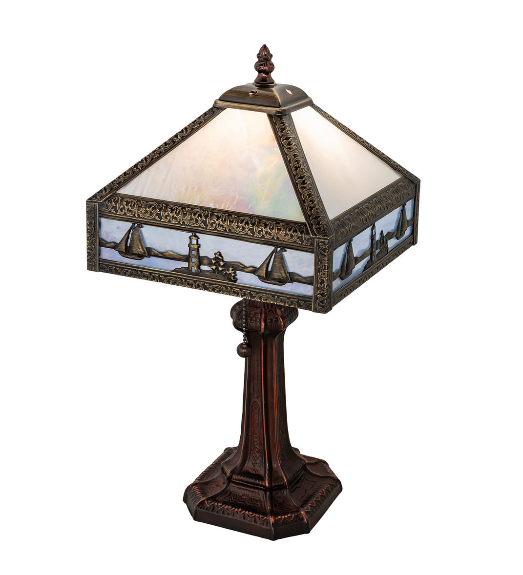 Meyda Tiffany - 26836 - One Light Accent Lamp - Sailboat - Craftsman Brown