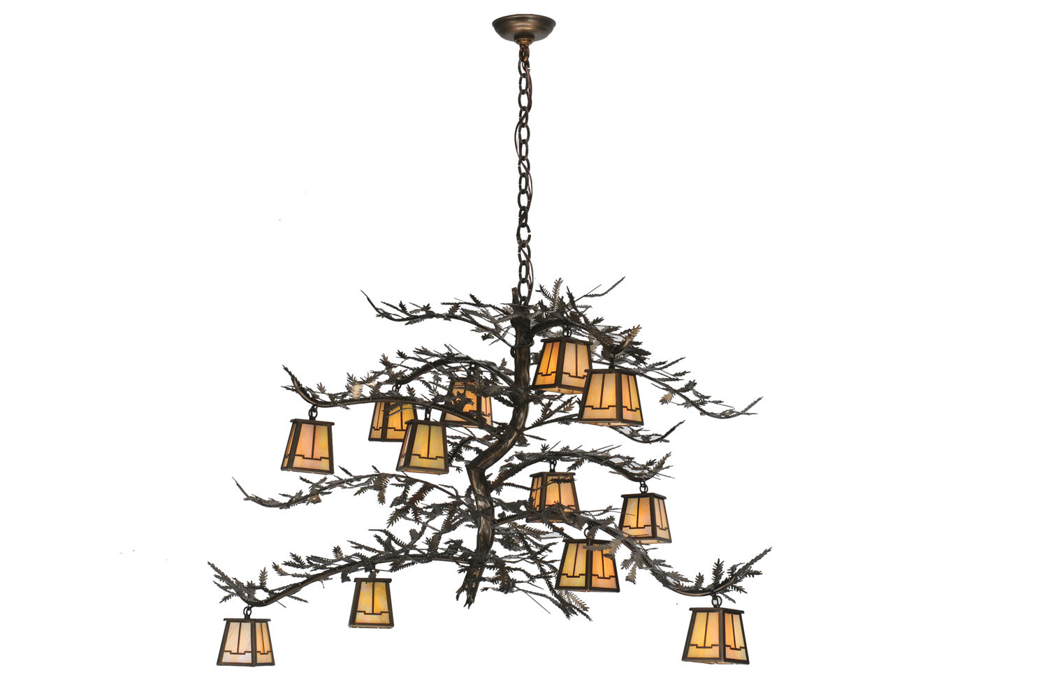 Meyda Tiffany - 50914 - 12 Light Chandelier - Pine Branch - Antique Copper