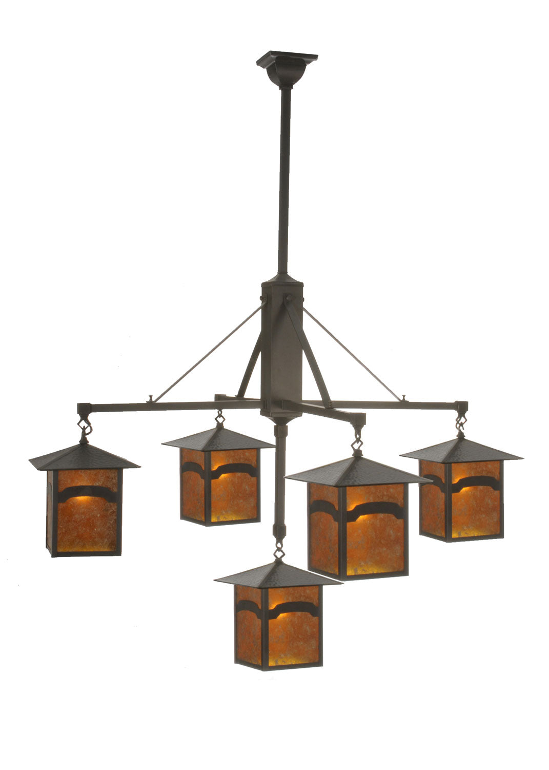 Meyda Tiffany - 61406 - Five Light Chandelier - Seneca - Craftsman Brown