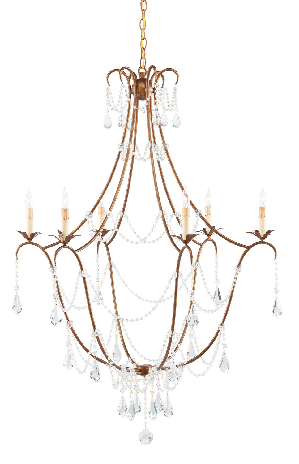 Currey and Company - 9048 - Six Light Chandelier - Lillian August - Rhine Gold