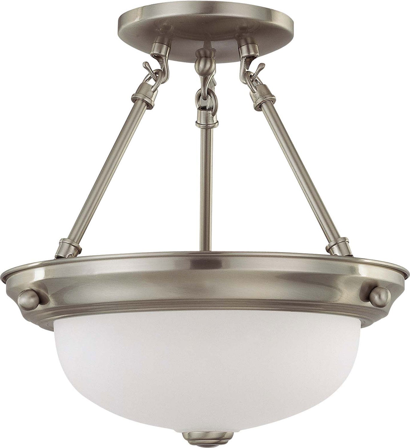 Nuvo Lighting - 60-3244 - Two Light Semi Flush Mount - Ballerina Brushed Nickel - Brushed Nickel