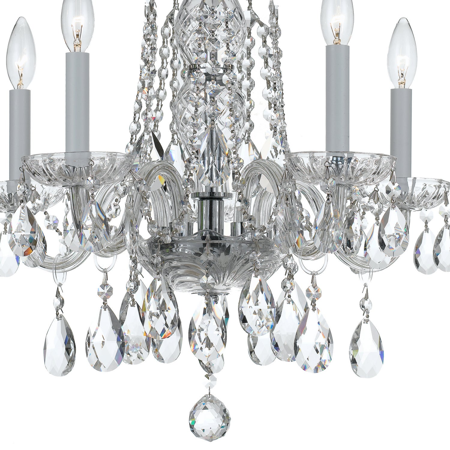 Crystorama - 1061-CH-CL-MWP - Five Light Mini Chandelier - Traditional Crystal - Polished Chrome