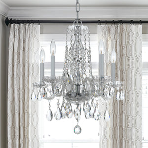 Crystorama - 1061-CH-CL-MWP - Five Light Mini Chandelier - Traditional Crystal - Polished Chrome