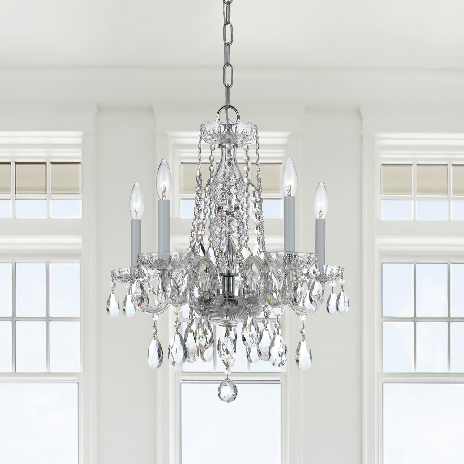 Crystorama - 1061-CH-CL-MWP - Five Light Mini Chandelier - Traditional Crystal - Polished Chrome