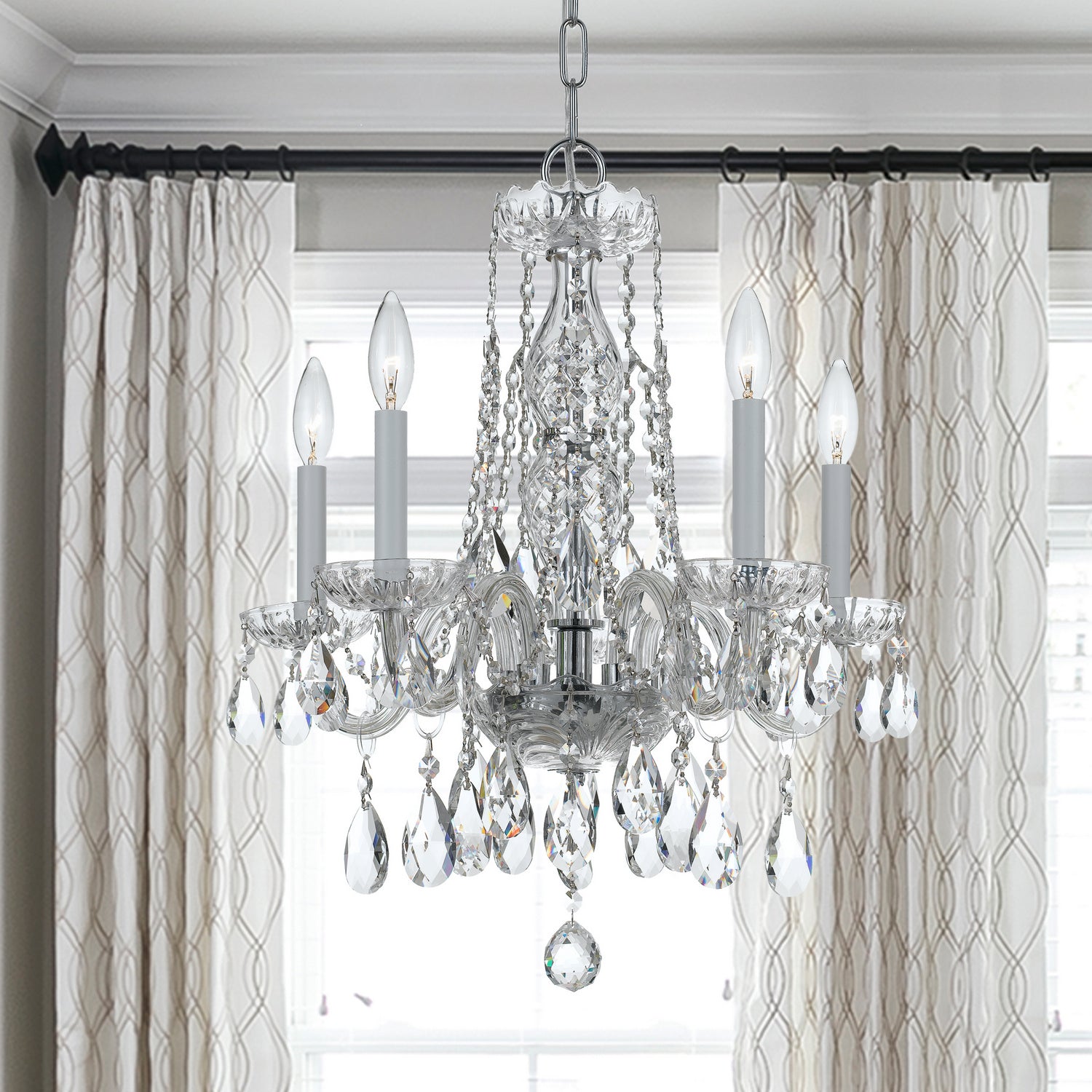 Crystorama - 1061-CH-CL-S - Five Light Mini Chandelier - Traditional Crystal - Polished Chrome