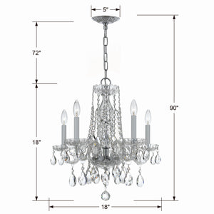 Crystorama - 1061-CH-CL-SAQ - Five Light Mini Chandelier - Traditional Crystal - Polished Chrome