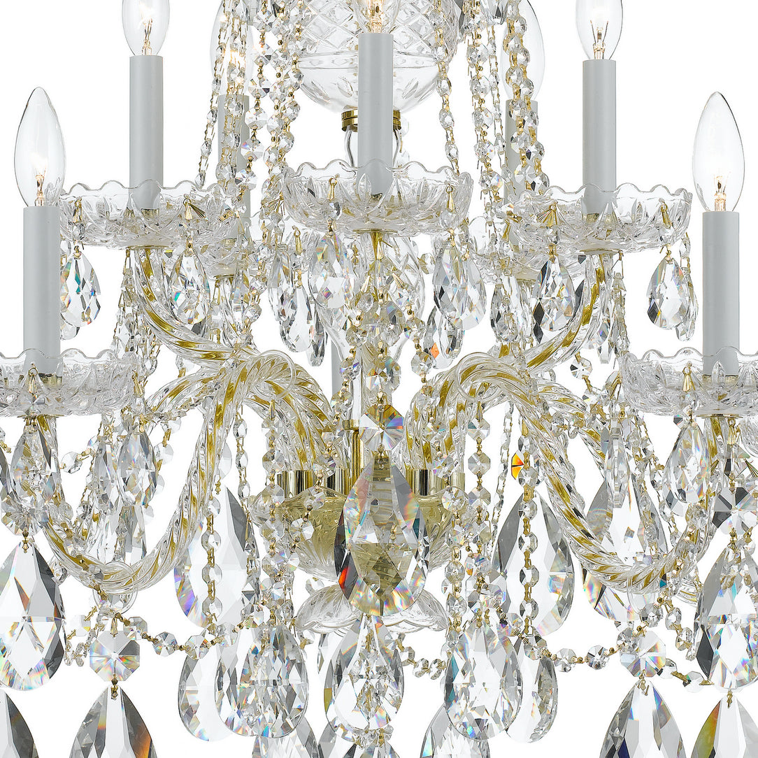 Crystorama - 1110-PB-CL-MWP - Ten Light Chandelier - Traditional Crystal - Polished Brass