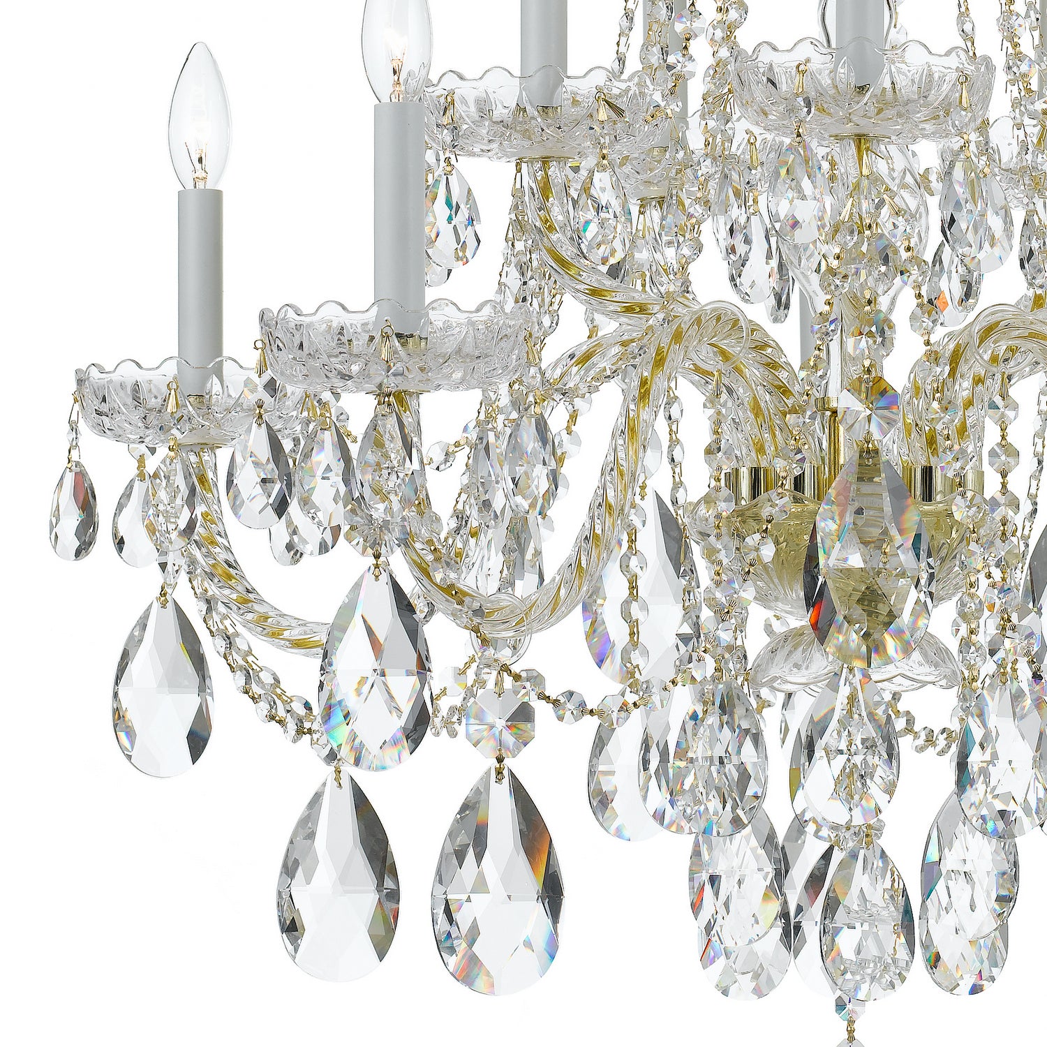 Crystorama - 1110-PB-CL-S - Ten Light Chandelier - Traditional Crystal - Polished Brass