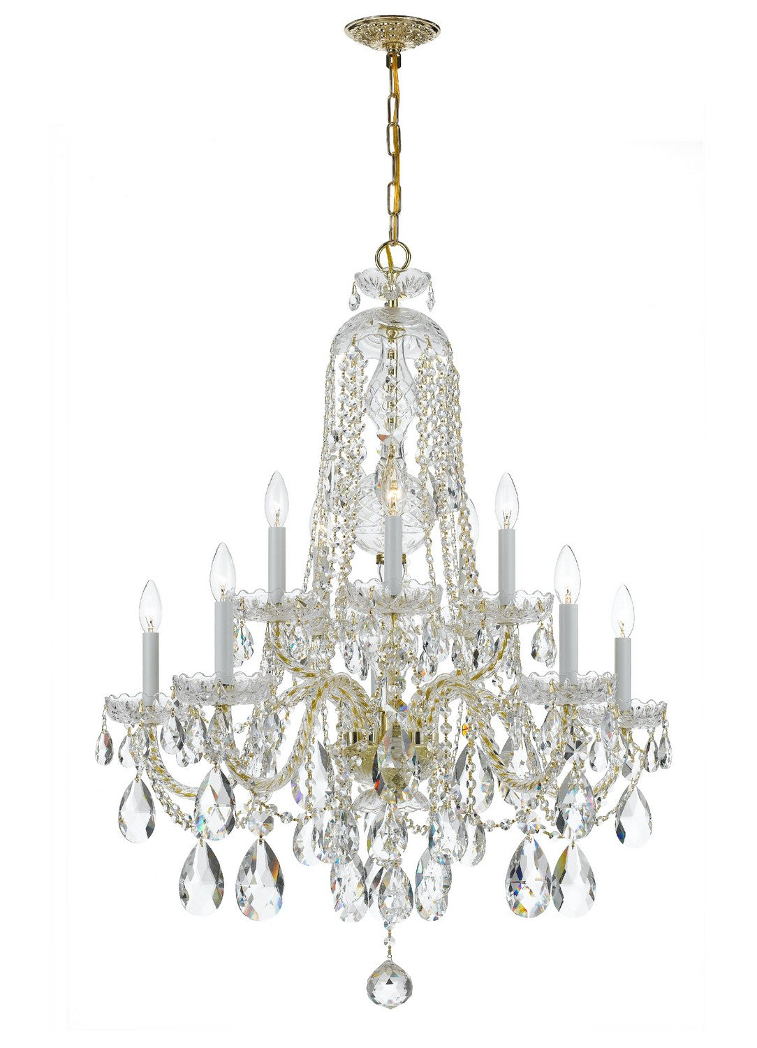 Crystorama - 1110-PB-CL-S - Ten Light Chandelier - Traditional Crystal - Polished Brass