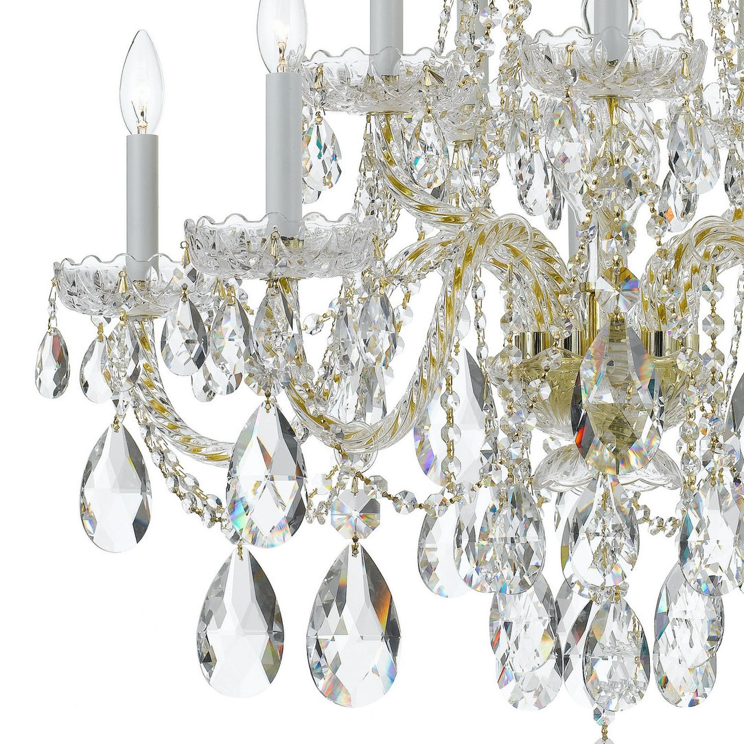 Crystorama - 1110-PB-CL-SAQ - Ten Light Chandelier - Traditional Crystal - Polished Brass