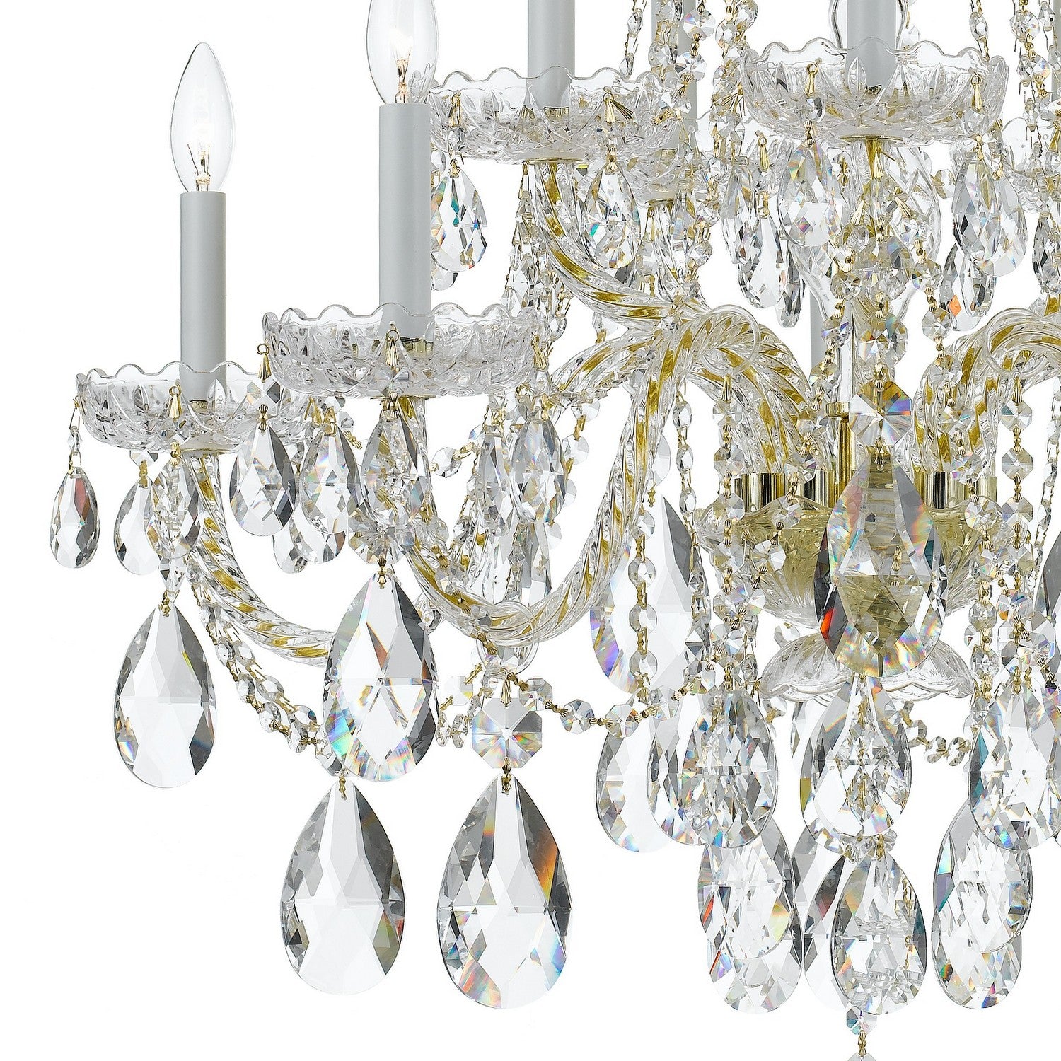 Crystorama - 1110-PB-CL-SAQ - Ten Light Chandelier - Traditional Crystal - Polished Brass