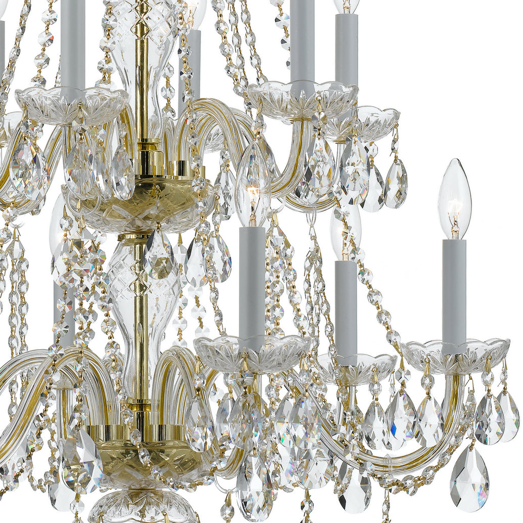 Crystorama - 1137-PB-CL-MWP - 12 Light Chandelier - Traditional Crystal - Polished Brass