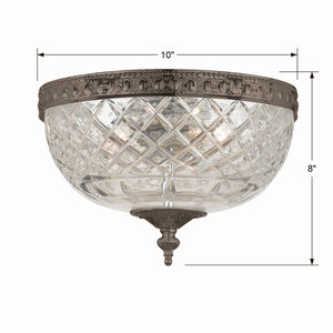 Crystorama - 117-10-EB - Two Light Flush Mount - Radley - English Bronze