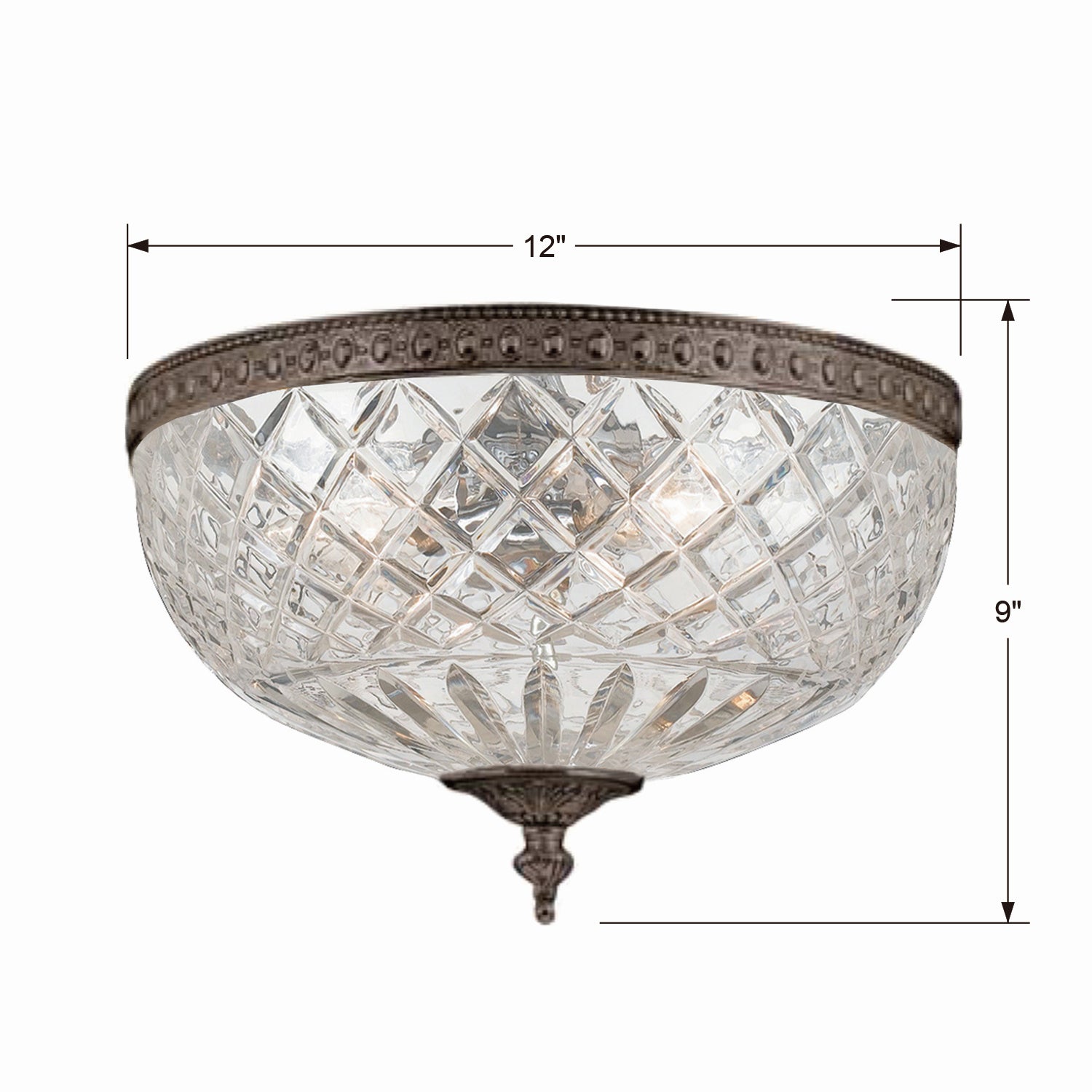 Crystorama - 117-12-EB - Three Light Flush Mount - Ceiling Mount - English Bronze