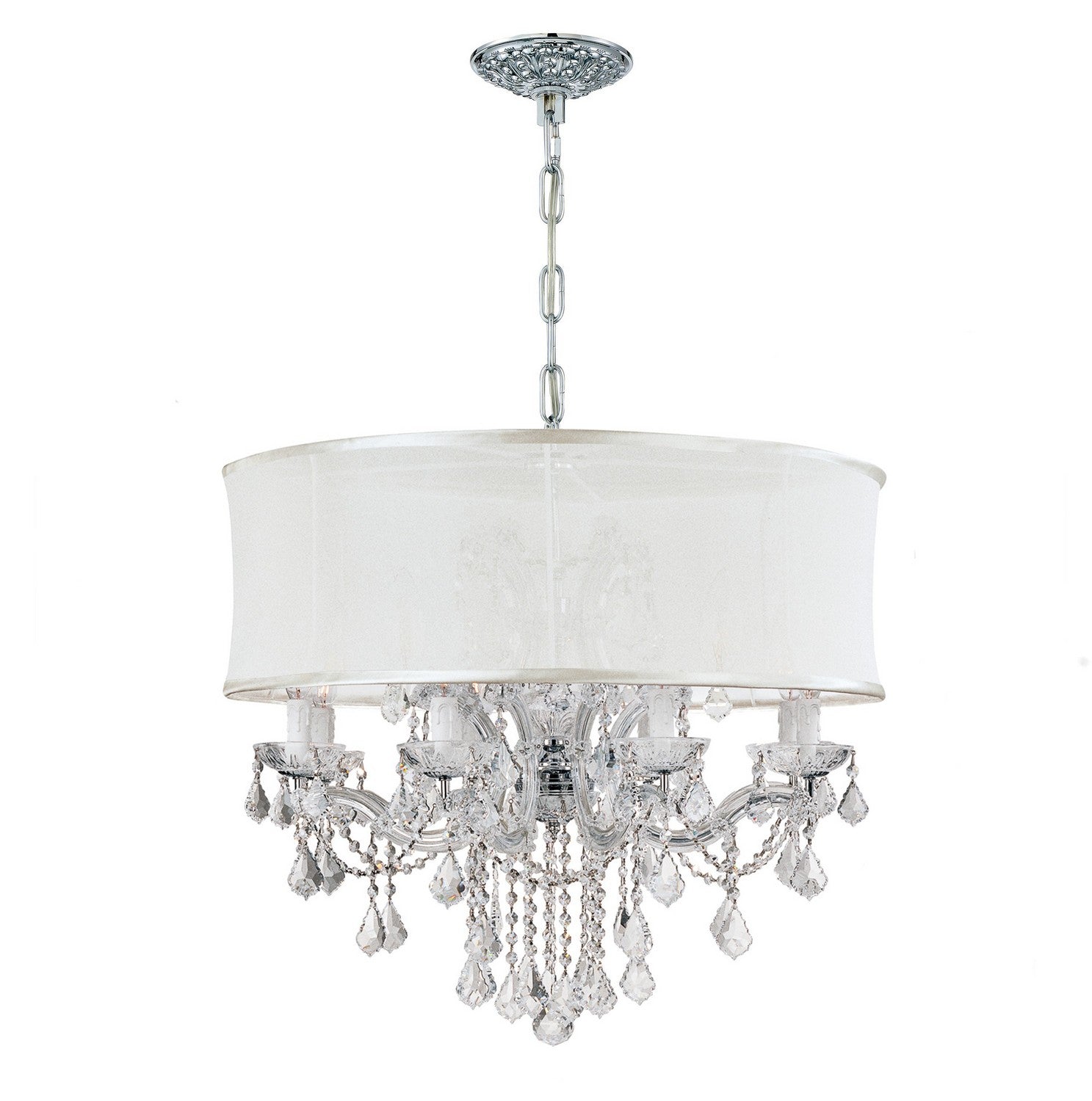 Crystorama - 4489-CH-SMW-CLM - 12 Light Chandelier - Brentwood - Polished Chrome