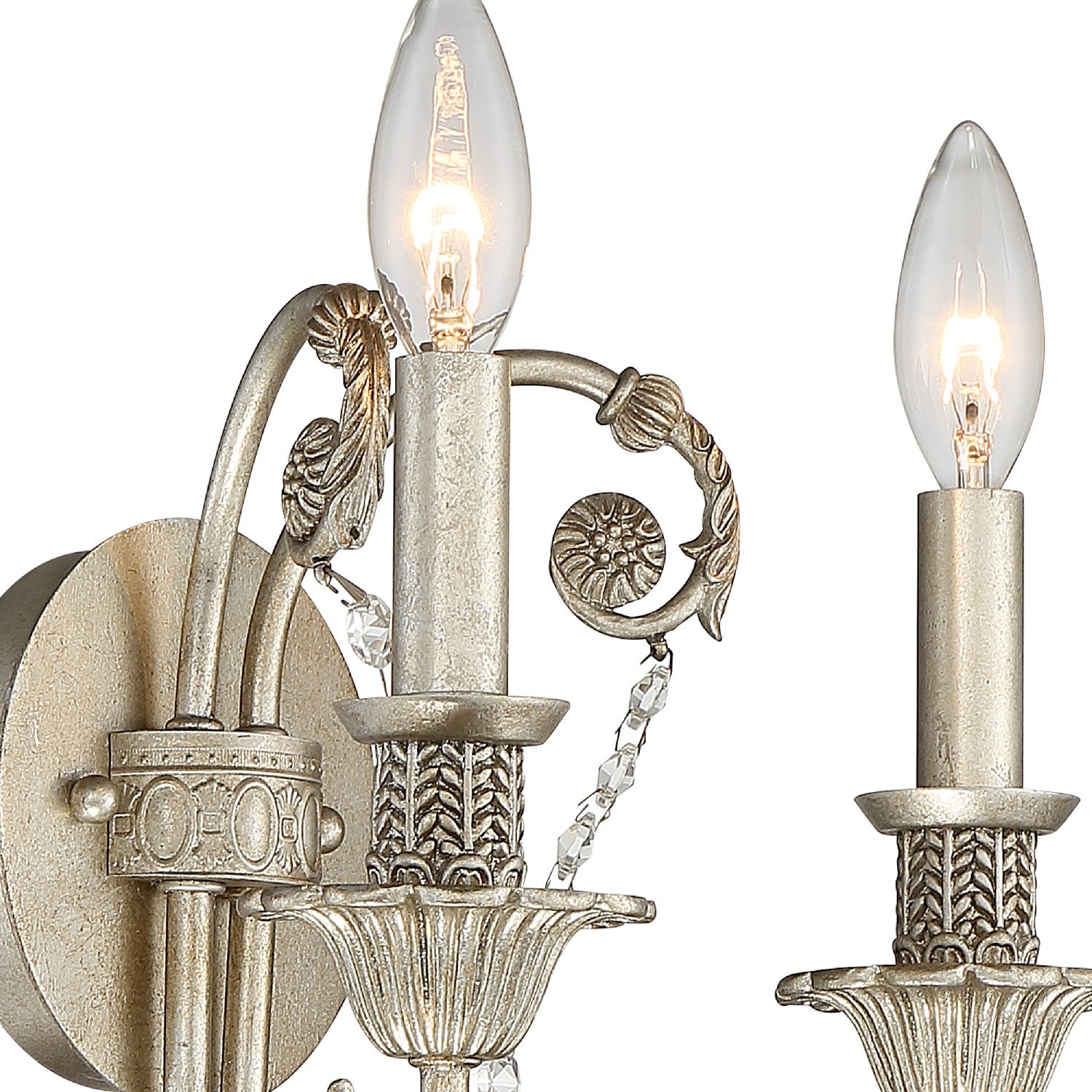 Crystorama - 5112-OS-CL-MWP - Two Light Wall Sconce - Regis - Olde Silver