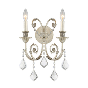 Crystorama - 5112-OS-CL-MWP - Two Light Wall Sconce - Regis - Olde Silver
