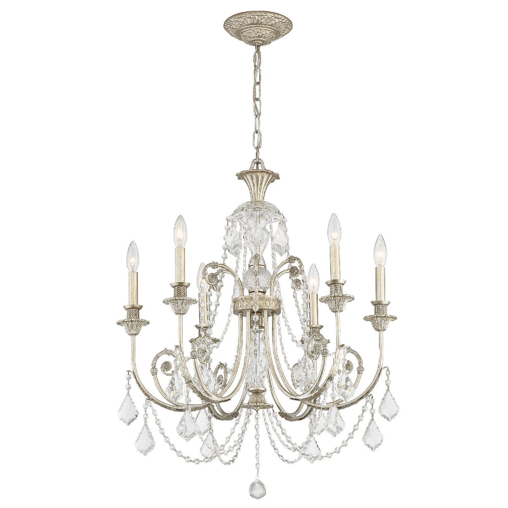 Crystorama - 5116-OS-CL-MWP - Six Light Chandelier - Regis - Olde Silver