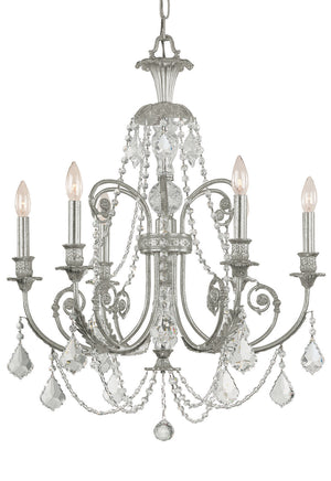 Crystorama - 5116-OS-CL-MWP - Six Light Chandelier - Regis - Olde Silver