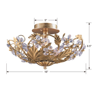 Crystorama - 5316-GL - Six Light Semi Flush Mount - Paris Market - Gold Leaf