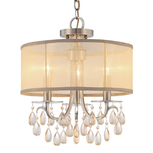 Crystorama - 5623-AB - Three Light Mini Chandelier - Hampton - Antique Brass