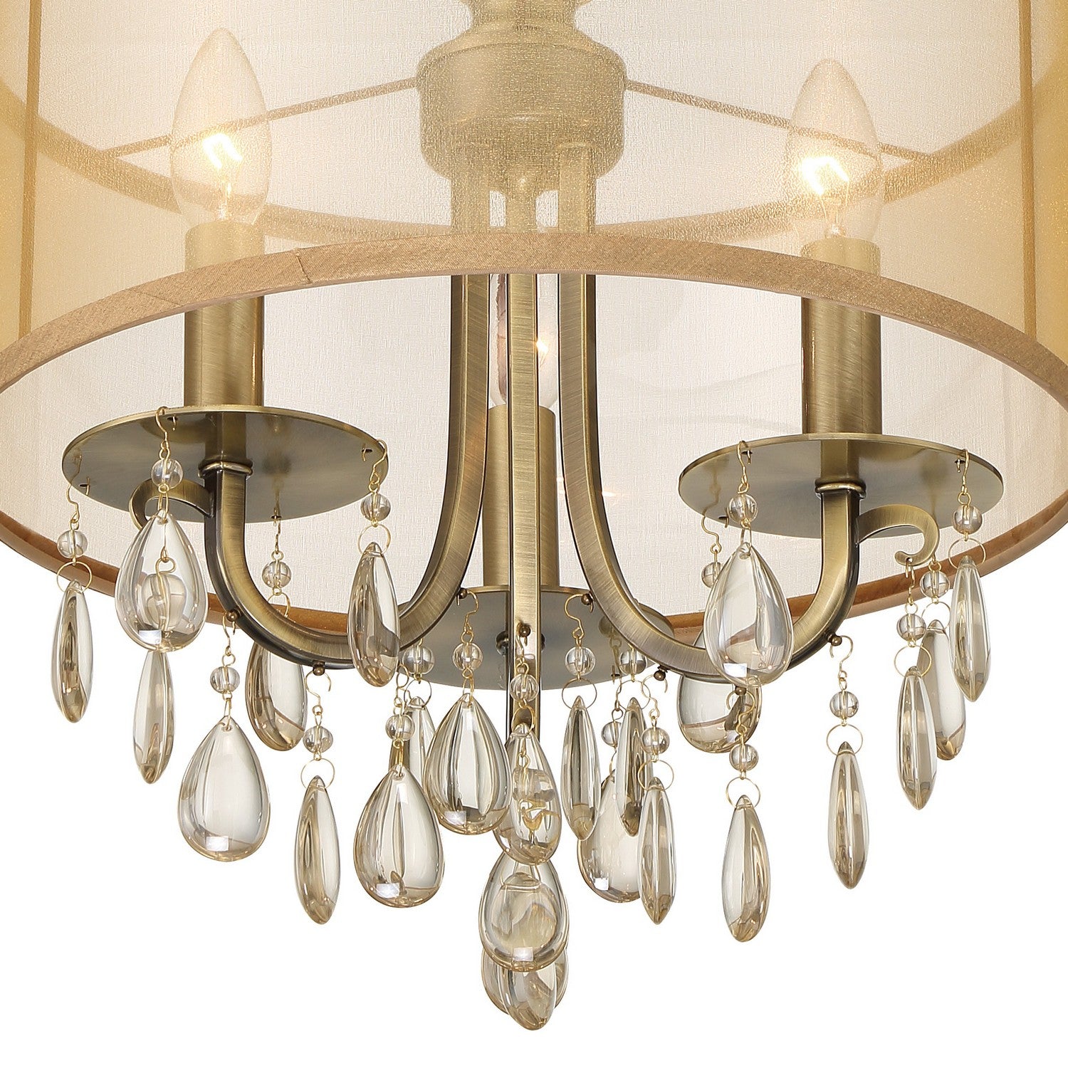 Crystorama - 5623-AB - Three Light Mini Chandelier - Hampton - Antique Brass