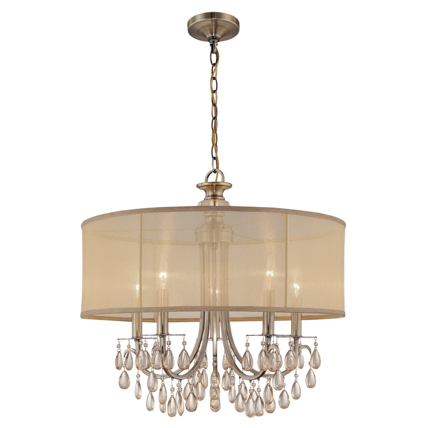 Crystorama - 5625-AB - Five Light Chandelier - Hampton - Antique Brass