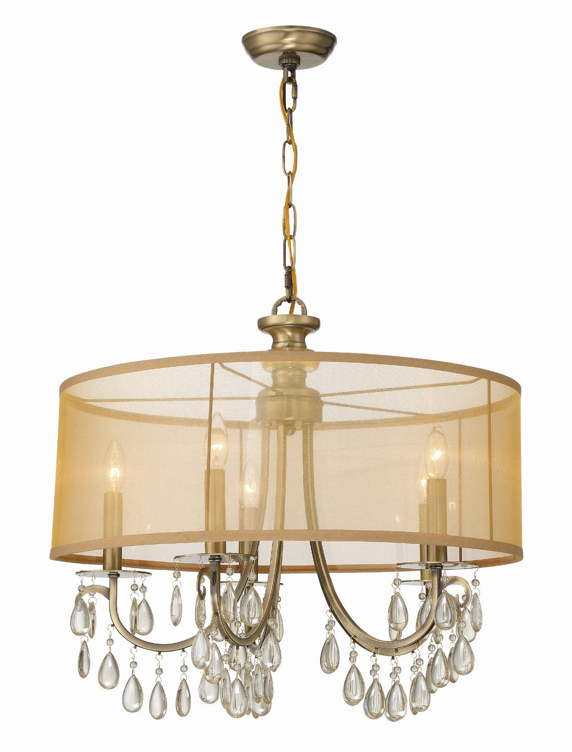 Crystorama - 5625-AB - Five Light Chandelier - Hampton - Antique Brass