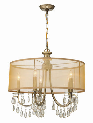 Crystorama - 5625-AB - Five Light Chandelier - Hampton - Antique Brass