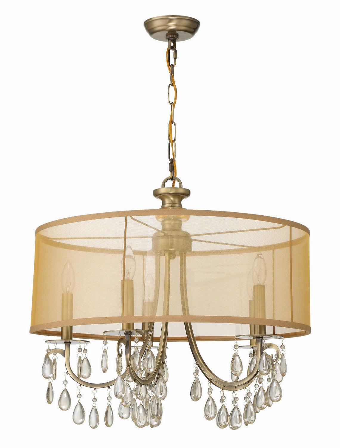 Crystorama - 5625-AB - Five Light Chandelier - Hampton - Antique Brass