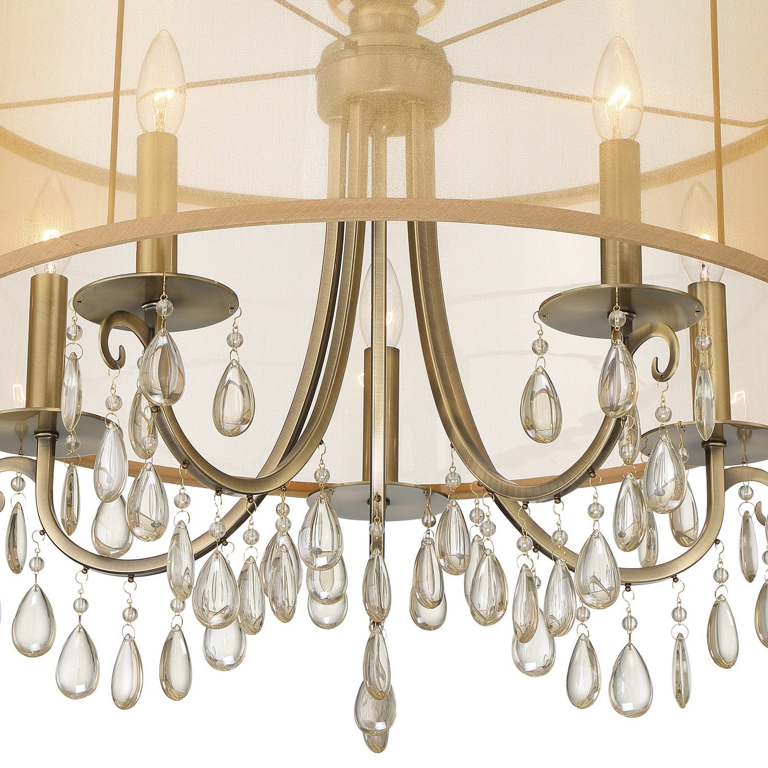 Crystorama - 5625-AB - Five Light Chandelier - Hampton - Antique Brass