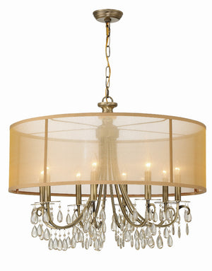 Crystorama - 5628-AB - Eight Light Chandelier - Hampton - Antique Brass