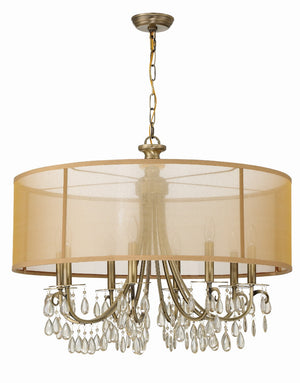 Crystorama - 5628-AB - Eight Light Chandelier - Hampton - Antique Brass