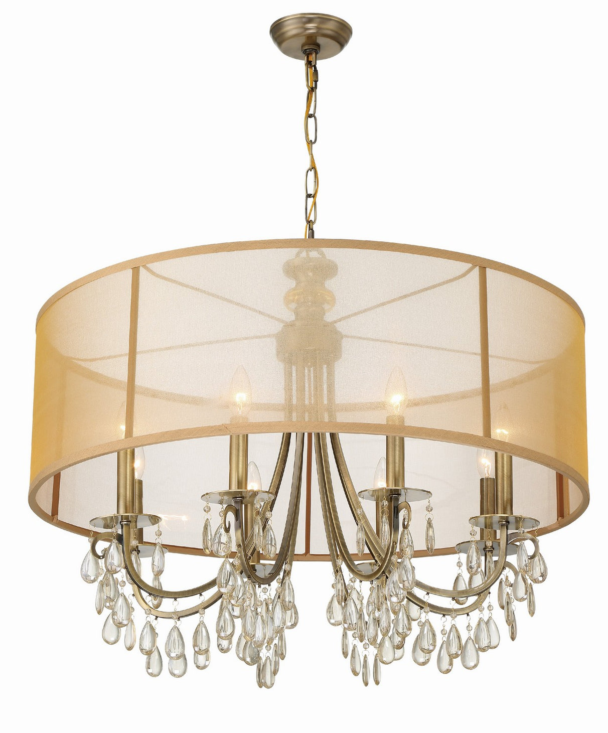 Crystorama - 5628-AB - Eight Light Chandelier - Hampton - Antique Brass