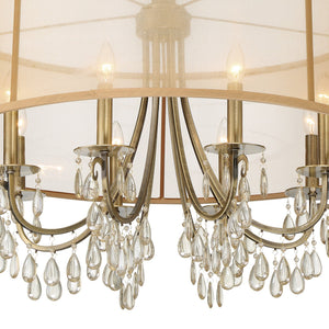 Crystorama - 5628-AB - Eight Light Chandelier - Hampton - Antique Brass