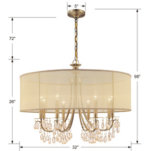 Crystorama - 5628-AB - Eight Light Chandelier - Hampton - Antique Brass